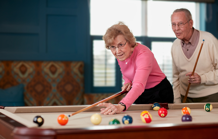 Brightview Senior Living Residents Playing Pool