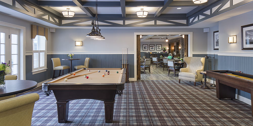 Brightview Warren Pool Table - New Jersey Senior Living